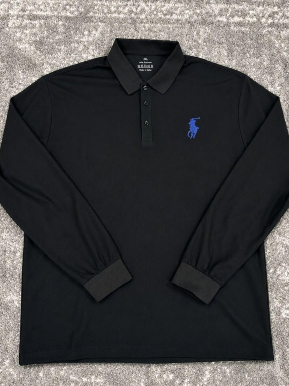 Polo Ralph Lauren Black Long Sleeve Big Pony Polo Shirt XXL